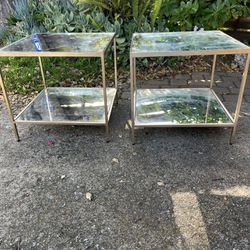 Ethan Allen Glass Mirror Tables
