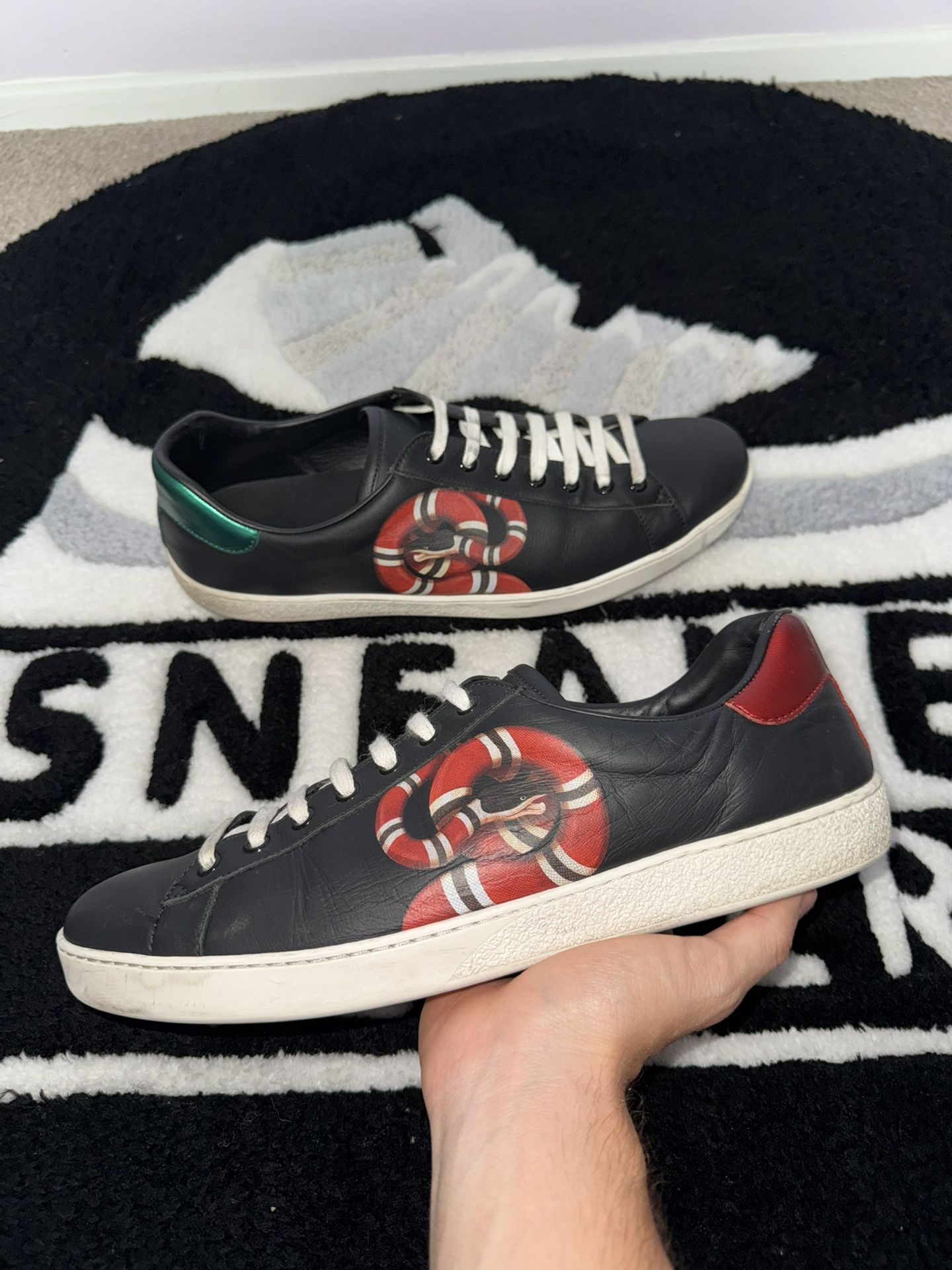 Gucci Ace Kingsnake Leather Sneakers (Size 10 UK = 11 US)