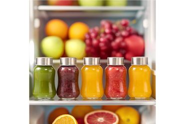 Glass Reusable Juice Bottles with Lids 5fl.oz (6 pack)