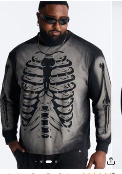 Fashion Nova Men Skeleton Halloween Shirt