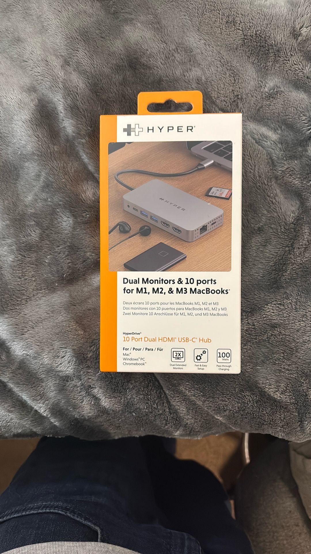 Hyper Duel Monitor & 10 Ports USB-C Hub (Mac, Windows PC & Chromebook)