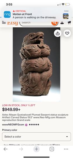 Feathered serpent statue