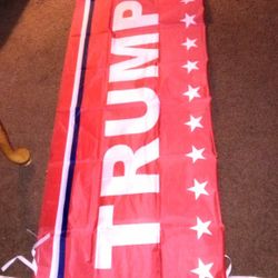 TRUMP XL CAMPAIGN BANNER & TRUMP 5 x7 PHOTO COMBO