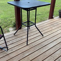 Outside Bar Stool Height Table For Four.