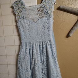 Morgan And Co Baby Blue Mini Dress 