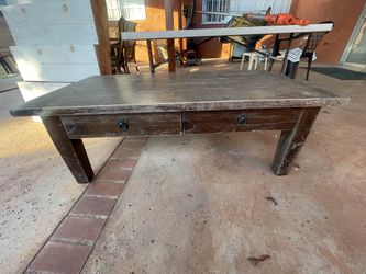 Solid Oak coffee table with drawers