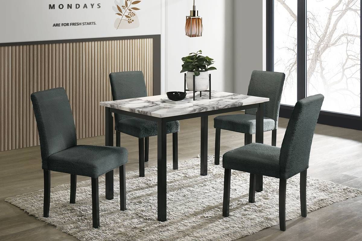 Brand New Marble 5pc Dining Set