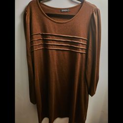 Brown Knit Tunic Top