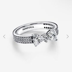 Pandora silver bow ring 