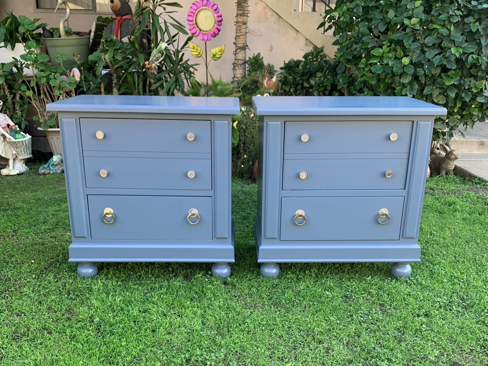 Blue Wooden Nightstands