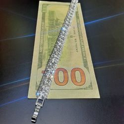 7.25 Inch White Gold Filled Crystal Tennis Bracelet 