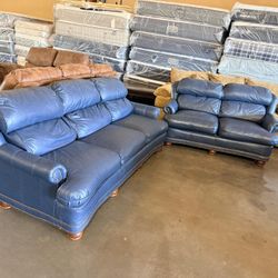 Leather Living Room Sofa & Loveseat.