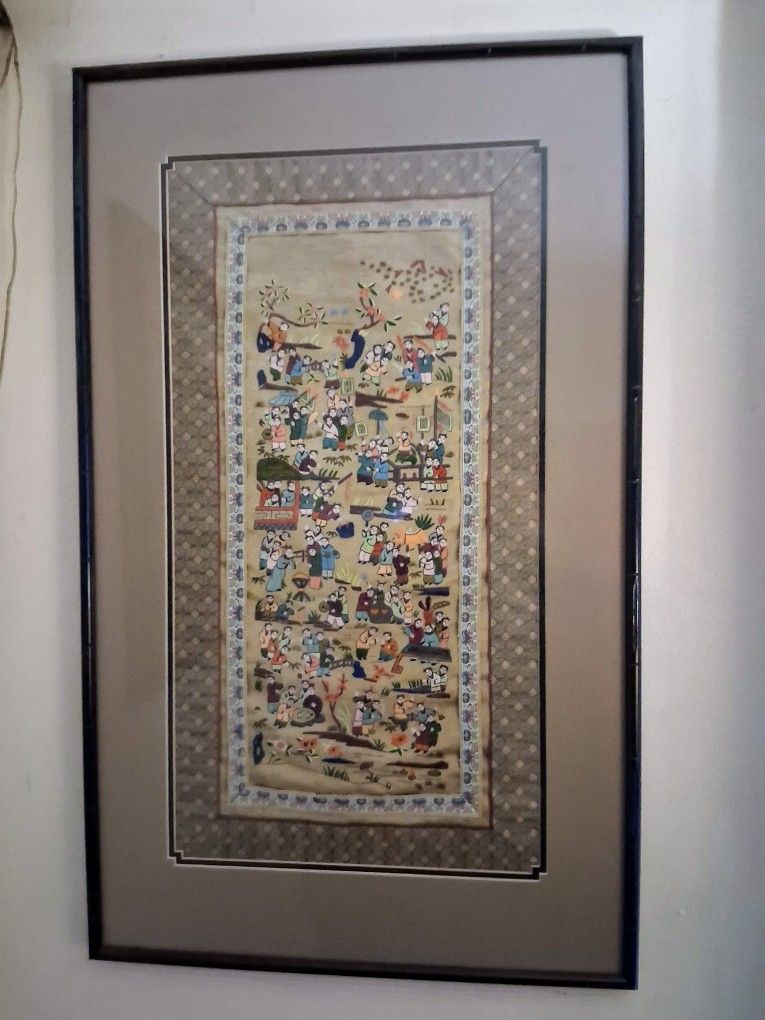 Vintage Chinese Silk Tapestry