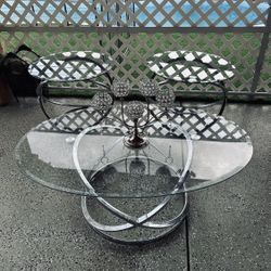3. Glass Coffee Table.  Like New.             Circular glass