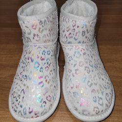 Lily & Dan Children's Cozy Boots, Multi Colored Leopard, Big Girls' Size 4/5