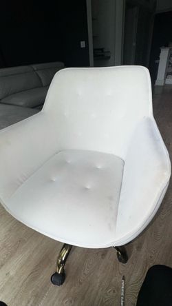 Cream and gold desk chair