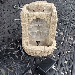 1997' Vintage Stone Egyptian Tabletop Water Fountain For Indoor Or Outdoor 