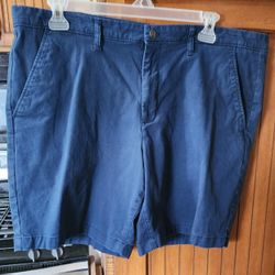 MENS SIZE 40 MEMBERS MARK FLAT FRONT SHORTS BLUE
