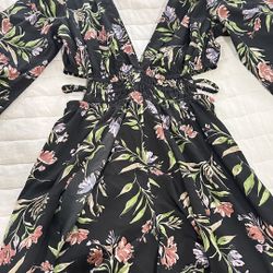 Floral Long-Sleeve Mini Dress