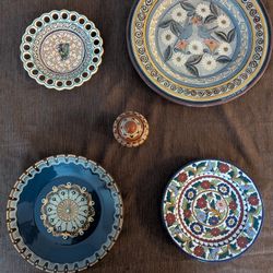 Spanish Art Plates And Jar