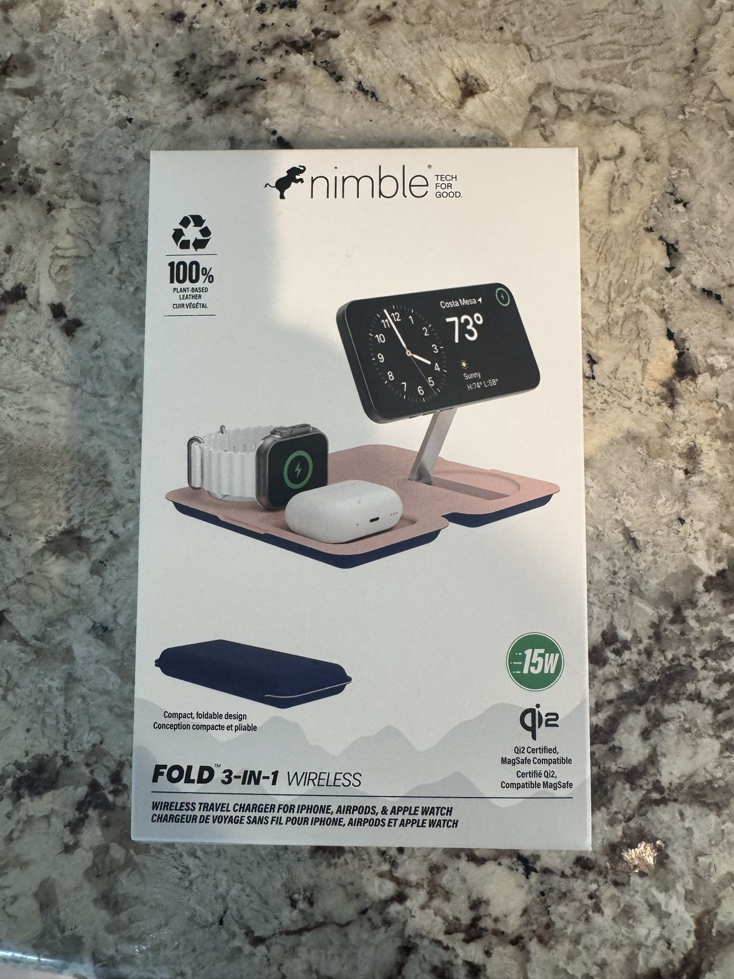 Nimble Fold 3-in-1 Fold Wireless Charger Blue The perfect all in one charger!