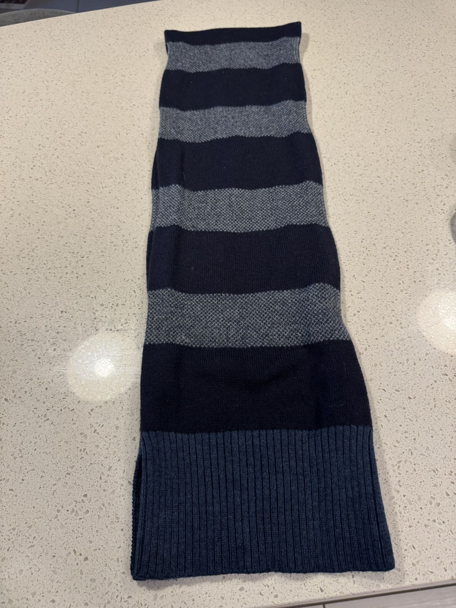 Banana Republic Scarf One Size Striped Knit Skirt - Blue and Gray  wool/acrylic 