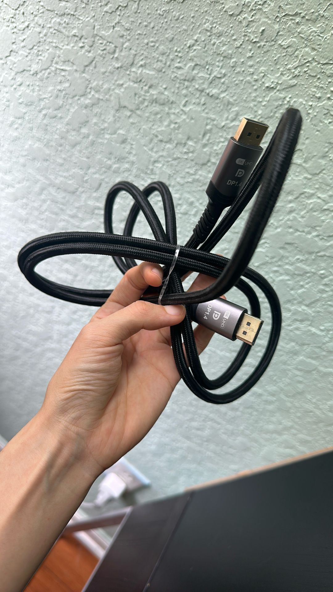 8K DisplayPort Cable DP to DP1.4 Cable (32.4Gbps, 2Pack, 3FT), Supports 8K at 60Hz and 4K at 144Hz, Ultra Slim Flexible - Black