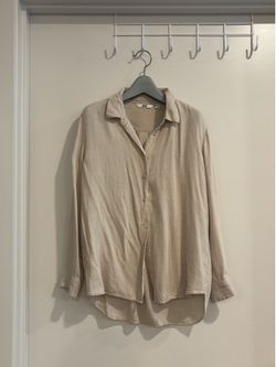UNIQLO Women’s Linen Blend Shirt | Beige | Size S