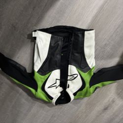 Alpinestars green leather jacket 
