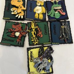 Set Of 7 Digimon Magnet Bandai 1999 Vintage Collectible 3"