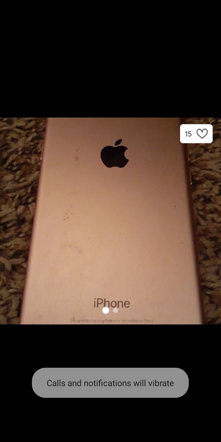iPhone 7 rose gold. Cracked screen and locked (for parts or if you can unlock it)
