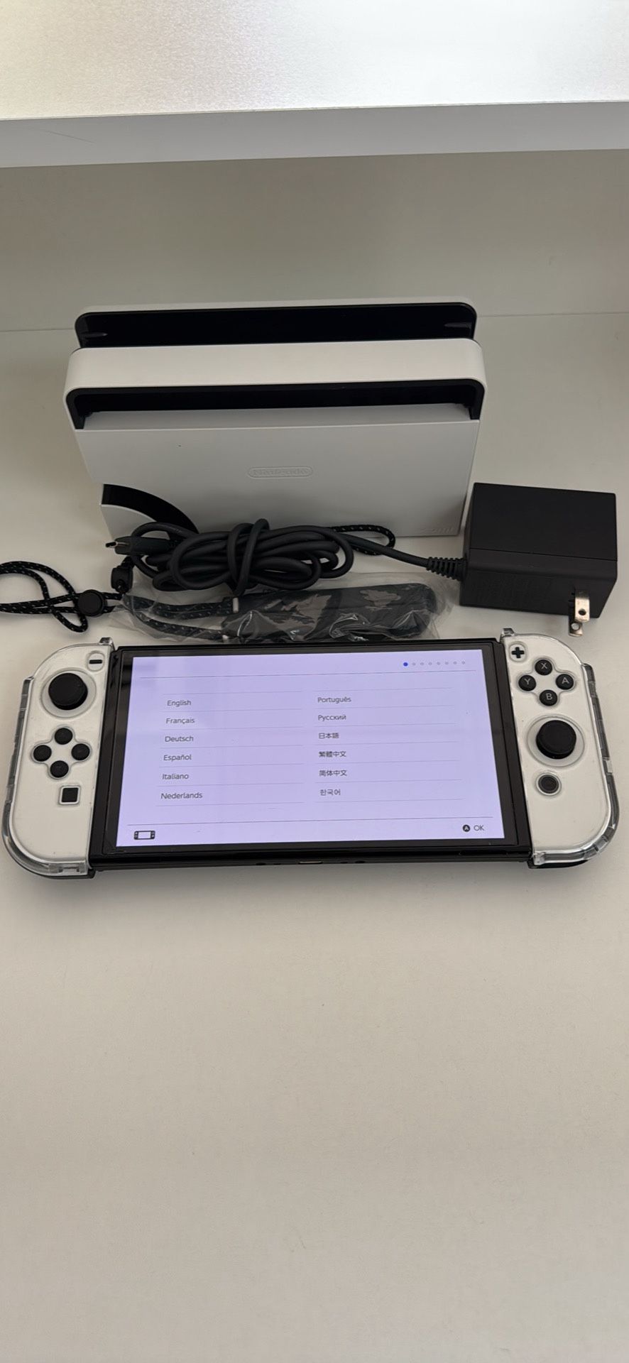 Nintendo Switch OLED With Charger Dock And Case