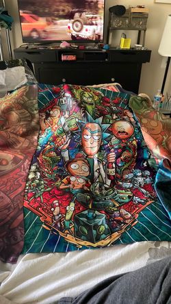 Rick and Morty Graphic Print Blanket/Shawl