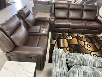 LEATHER RECLINER SET