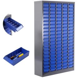 100-Drawer Heavy-Duty Steel Parts Storage Cabinet - Screw and Hardware Bin Organizer, Tool Component Storage with drawer compartment dividers and labe