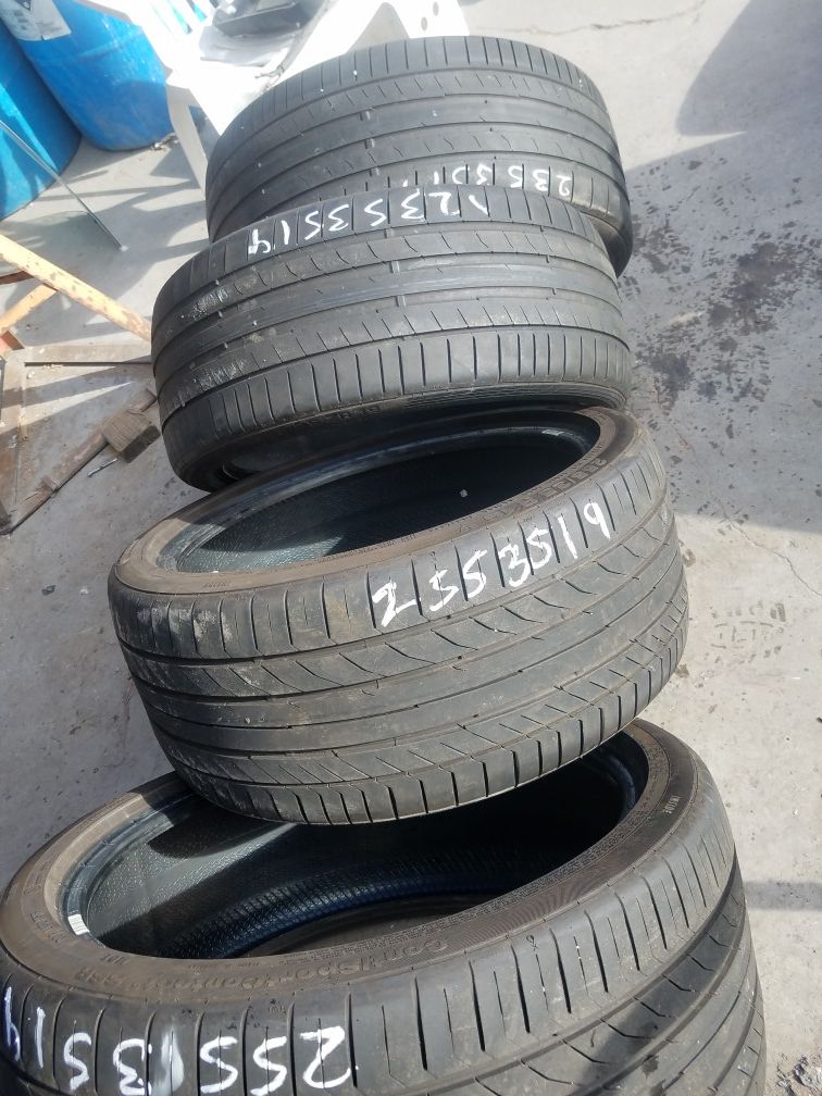 Continental tires back 255 3519 and front 235 35219