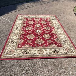 EUC Beautiful Red and Beige Rug