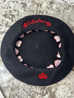 Valentines Valloween Embroidered Beret 