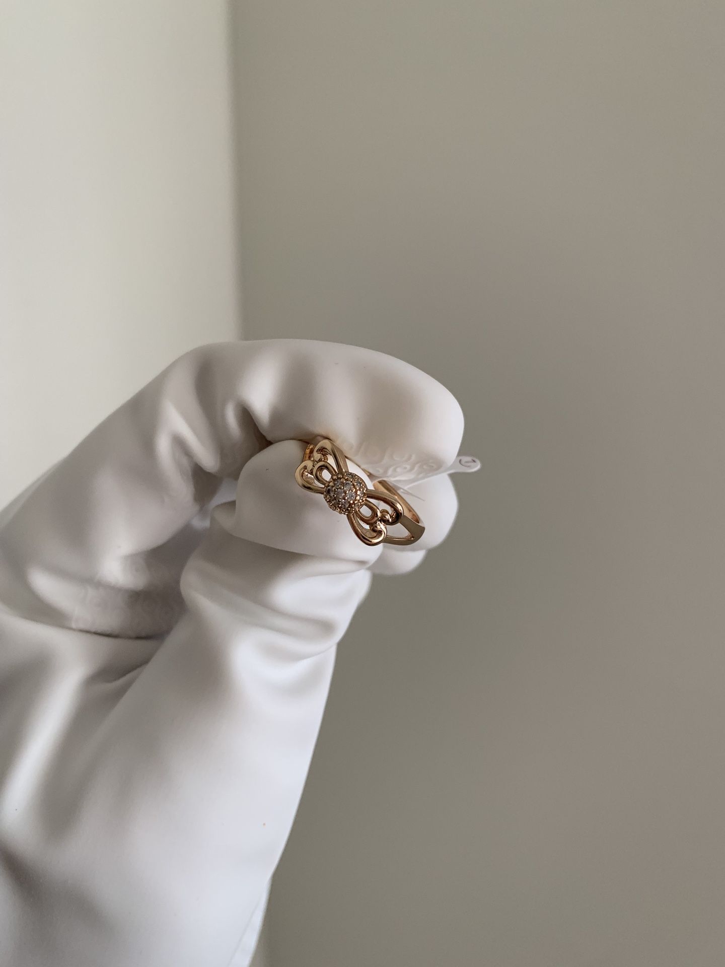 Gold Dipped Elegant Bow Ring Size 7