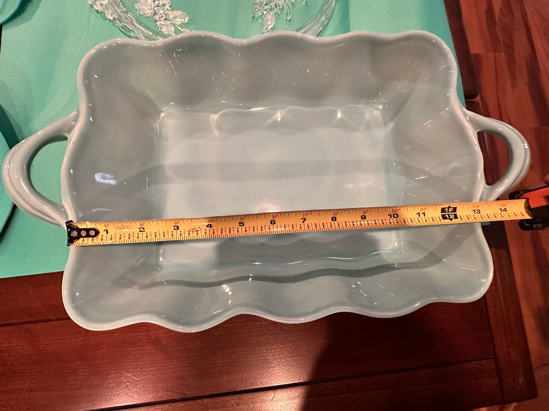 Ceramic Rectangular Ruffled Baker Serving Dish