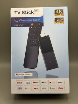 TV Stick 4K Android 14 128GB Chromecast Google Assistant Voice BT WiFi HDMI