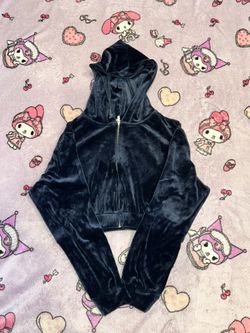 blue velvet hoodie - size L