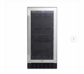 Summit Appliance 15 in. 2.3 cu. ft. Mini Fridge with Glass Door in Stainless Steel, ADA Compliant