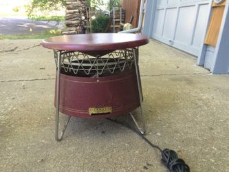 1950's hassock fan. Covered in red "pleather"