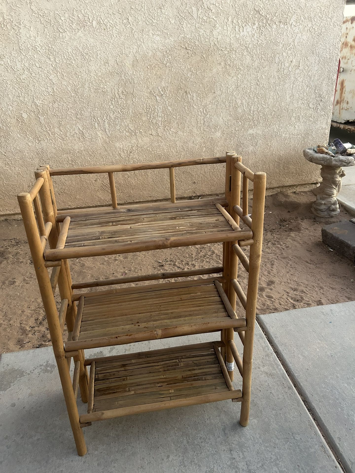 Shelf Rack Bamboo Use For Outdoor Home Yard Garden Decor