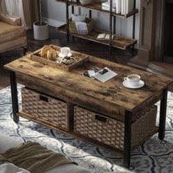 Wooden Coffee Table With Storage 