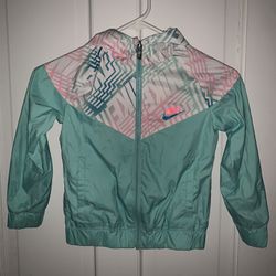 Nike Girls Youth Windbreaker Jacket Turquoise & Pink Size Medium 