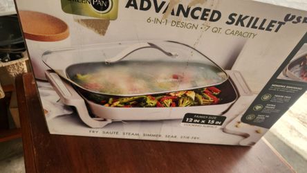 GreenPan Advanced Electric Ceramic Nonstick 7-Quart Skillet, Clay