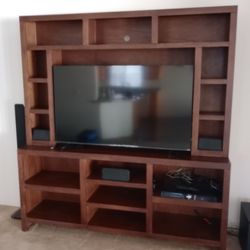 Aspen Home 2 PC Solid Wood Entertainment Center Bookcase