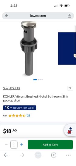 New Kohler  pop up drain assembly